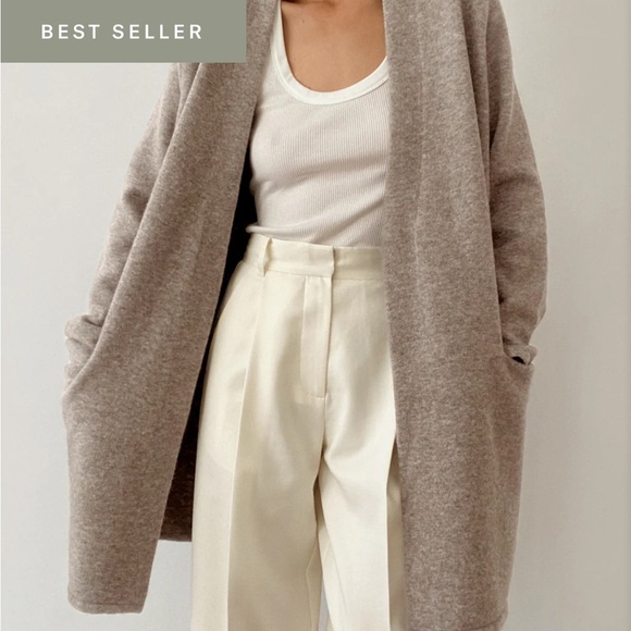 Jenni Kayne Sweater Coat Oatmeal Wool Blend